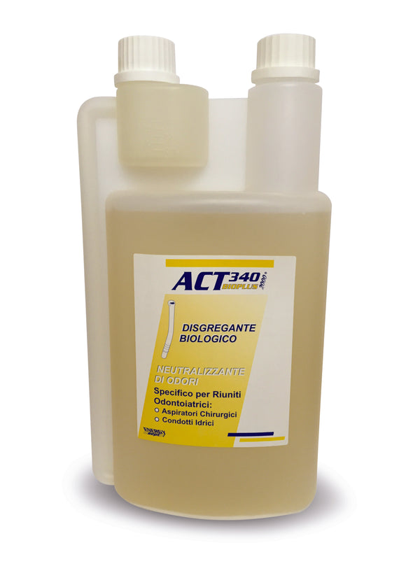 Act 340 bio plus 1 lt - Detergente Enzimatico Disgregante biologico per riuniti