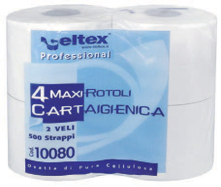 Carta Igienica Compatta - 100% cellulosa, 2 veli, 500 strappi, 4